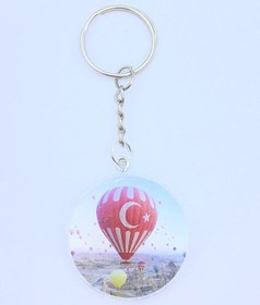 Resim GultekinShop Türk Bayraklı Kapadokya Balon Epoksi Anahtarlık 