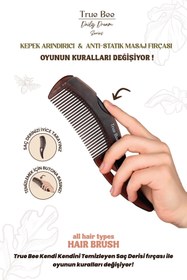 Resim True Bee Kepek Kaldırma & Anti-Statik Masaj Fırçası | Kendi Kendini Temizleme Özelliği 
