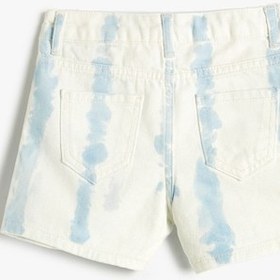 Resim Koton Kot Şort Mini Batik Desenli Pamuklu Açık Mavi 4smg40013ad Açık Mavi 