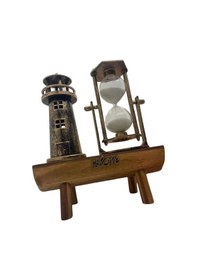 Resim Bfs Hediyelik Eşya Retro Ahşap Deniz Feneri Kum Saati Biblo 