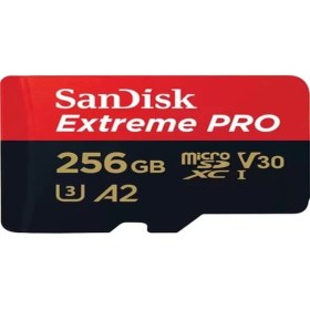 Resim Sandisk Extreme Pro 256 GB MicroSDXC Hafıza Kartı U3 A2 170MB/s +SD Kart Adaptörü SDSQXCZ-256G-GN6MA 