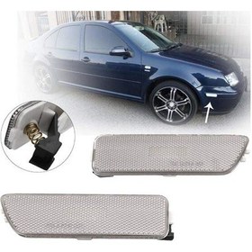 Resim 2 Adet Ön Tampon Boşluk Işıkları Ampul Değiştirme Olmadan Muhafaza 1jm945071 / 1jm945072 Vw Golf / Jetta 1999-2005 İçin Gri 
