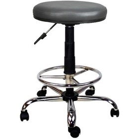 Resim Bürocci Metal Ayaklı Yüksek Tabure-Gri Deri - 2999T0125 