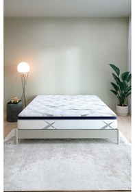 Resim Aksviva Aqualis Çift Kişilik Pedli Paket Yaylı Yatak 30 Cm BEYAZ 