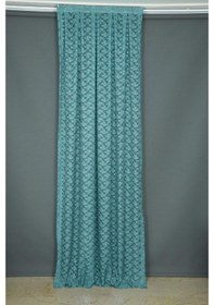 Resim Çiçek Model Petrol Yeşili Renk Hazır Dikilmiş Pileli Fon Perde 75 