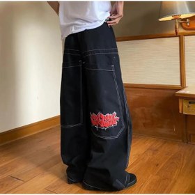 Resim Toum MODESSY Y2k Vintage Graffiti Desenli Retro Baggy Unisex Jean 