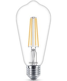 Resim Philips LED Classic Şefaf Filament Ampul 4.3W 470 Lumen 2700K Sarı Işık ST64 E27 Duy (40W Eşleniği) 