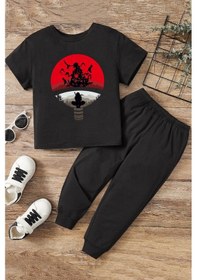 Resim Çocuk Itachi Uchiha Alt - Üst Eşofman Takımı Siyah 