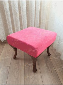 Resim Ayak Ucu Kapı Önü Antre Düz Bench Puf Ceviz Ayak Pembe 