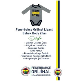 Resim Fenerbahçe Lisanslı Kişiye Özel Kalpleri Fetheden Renkler Bebek Body Zıbın Hediyelik Ahşap Kutulu Gri 