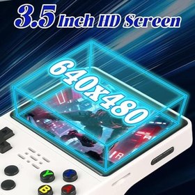 Resim R36S Retro El Oyunları Konsolu -Açık Kaynak Linux Sistemi ile,3000mAh Pil,3.5 inç HD Ekran,64G TF Kart,20,000+ Klasik Oyunlar,Gençler ve Yetişkinler için Taşınabilir Mini Oyun Konsolu-Beyaz 