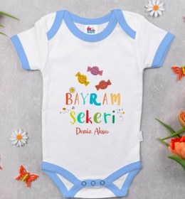 Resim BK Kids Kişiye Özel Mavi Bebek Body Zıbın - Model 48 