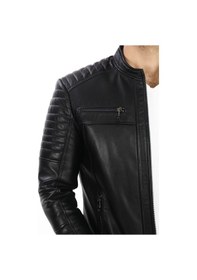 Resim New Zaya Leather Erkek Biker Deri Ceket - 