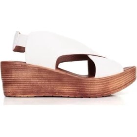 Resim Bueno Shoes Lastikli Deri Kadın Dolgutopuk Sandalet 9L3402 