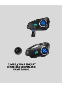 Resim Q28 Bluetooth Kask Kulaklık 1080p Kamera Su Geçirmez Motosiklet Interkom 54144469 