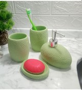 Resim YEŞİL PETEK 4 LÜ BANYO SETİ 20x20x13cm Yeşil 