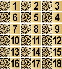 Resim Metal Kapı Masa Dolap Posta Kutusu Numarası 6X12 cm Altın Renk (1…18) 