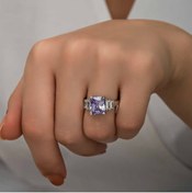 Resim Candie Silver Lila Baget Taşlı 925 Ayar Gümüş Yüzük 