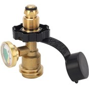 Resim Dianziye Brass Pol-qcc1 Gaz Tankı Adaptörü, Basınç Göstergeli, Kolay Kurulum, Çeşitli Gaz Cihazları İçin Uyumlu 