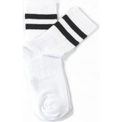 Resim Siyah Çizgili Tenis Çocuk Çorap 001 