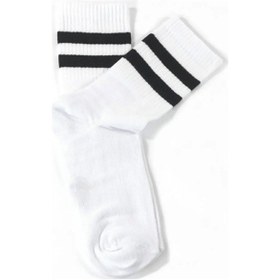 Resim Siyah Çizgili Tenis Çocuk Çorap 001 