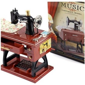 Resim Kişiye Özel Nostaljik Tasarımlı Dikiş Makinesi Müzik Kutusu Pmd-15 