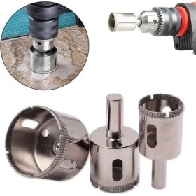 Resim Depolife 33 mm Mermer Granit Fayans Cam Yuvarlak Delme Panç Elmas Uç Yuvarlak Açma Matkap Için Karot Ucu 