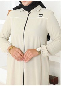 Resim Arma Ve Biye Detaylı Ara Boy Kap - Krem / K0103 Krem 