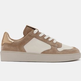 Resim Lunetta Kadın Vizon Hakiki Süet Deri Sneaker Vizon 