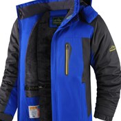 Resim Erkekler için Ağır Hizmet Tipi Kışlık Ceket - Çıkarılabilir Kapüşonlu, Tam Fermuarlı Rüzgar ve Kar Geçirmez Kayak & Snowboard Montu, İki Yönlü Uzun Boyutta Fer 