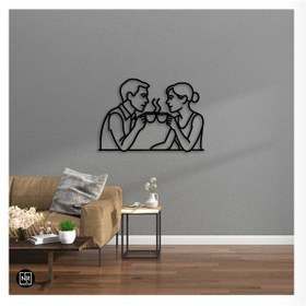 Resim Loveline Kahveli Aşk Dekoratif Metal Duvar Tablosu 