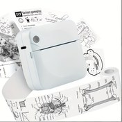 Resim Mini Fotoğraf Yazıcısı Taşınabilir Kablosuz Termal Fotoğraf iOS Android Mobil Telefonlar için, Mürekkepsiz Baskı Hediye Çalışma Etiketi 1 rulo kağıt ile 