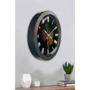 Resim Bahat Salon Ofis Duvar Saati Gri Metal Çerçeve 36 cm 