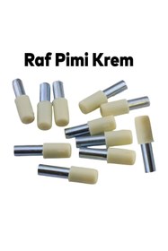 Resim Badem10 Raf Pimi Plastik Başlı Cam Tutucu Çivisi Mobilya Dolap Pimi Krem (100 Adet) 