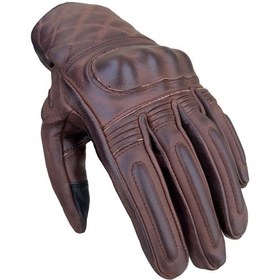 Resim The Biker Jeans Hammer Brown Korumalı Motosiklet Deri Eldiveni 