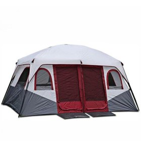 Resim 2 Odalı Aile Boyu Su Geçirmez Büyük Çift Katman Dayanıklı Kamp Beyaz - Kırmızı 