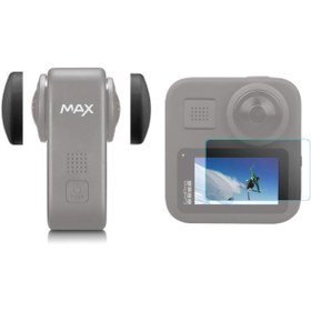 Resim Knmaster Gopro Max 360 Action Uyumlu Temperli Cam Ekran Koruyucu Ve Lens Koruma Kapağı Seti 