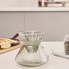 Resim Karaca Winx Borosilikat Cam Dripper/Filtre Kahve Demleme Ekipmanı Gri 650 ML 