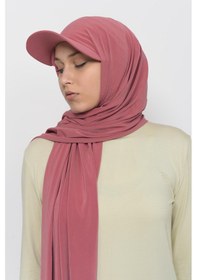 Resim Altobeh Pratik Şapkalı Likra Şal Gül Kurusu 