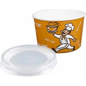 Resim Yücecup Kraft Kağıt Şeffaf Kapaklı Çorba Kasesi - 16 Oz - 480 Ml. - 100 Adet / Kase + Kapak 