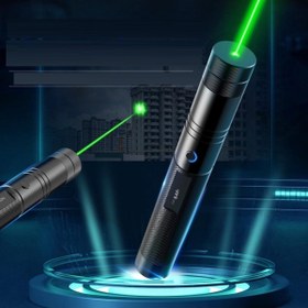 Resim AboutThePerfect Yüksek güçlü şarjlı yeşil lazer pointer, profesyonel kullanım, kilitli ve taşınabilir 