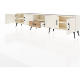 Resim Arges Tv Ünitesi 3 Raflı Tek Çekmeceli 4 Kapaklı 220x30x51 Aytaşı-aytaşı/çam Aytası/atlas Çam - Aytası 