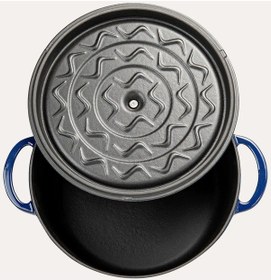 Resim Nishev Sürel Mavi Demir Döküm Derin Tencere 20 Cm 