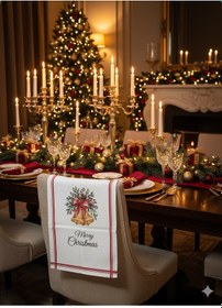 Resim Christmas %100 Pamuk Baskılı Kurulama Bezi 40 60 Cm Yılbaşı Temalı Desenli 2 