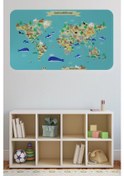 Resim Eğitici Dünya Haritası Dünya Atlası Çocuk Ve Bebek Odası Duvar Sticker -60x105-3829 Renkli 