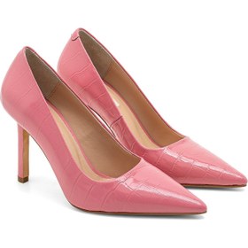 Resim DESA - ES Kadın Pembe Kroko Baskılı Deri Stiletto 