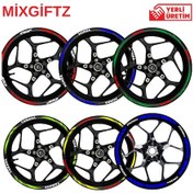 Resim Mixgiftz Cb125r Kırmızı Yazılı Turuncu Reflektif Pençe Şeritli 