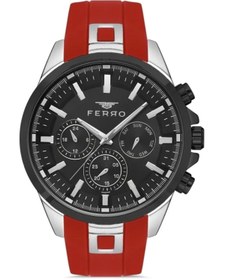 Resim FERRO Kırmızı Silikon Kordon Erkek Kol Saati FM11379DWT-J2 