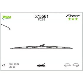 Resim Valeo First Silecek Civic X Hb 2017-2022 , İ30 2016 Ve Sonrası , Renault Kadjar 2016 Ve Sonrası , Koleos Iı 2016 Ve Sonrası , Auris 2010-2012 650 Mm 575561 