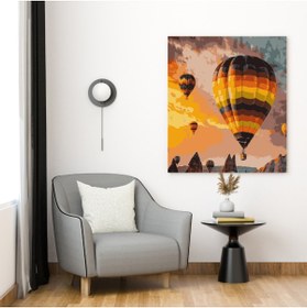 Resim SANAT Kapadokya - Sayılarla Boyama & Hobi Seti Fırça Boya Duvara Asma Aparatı Dahil 40x50 Tablo 
